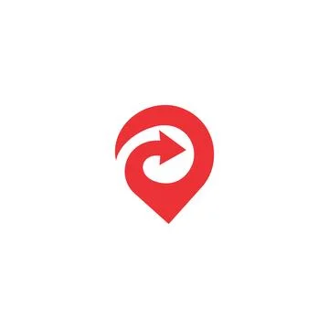 Arrow pin logo Stock Illustration