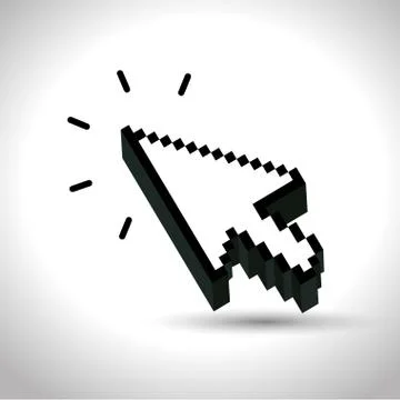 Arrow pixel cursor interface icon Stock Illustration