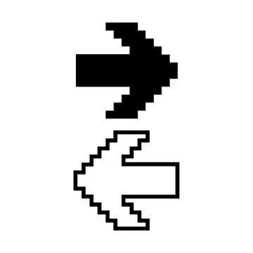 Arrow pixel icon vector Stock Illustration