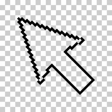 Arrow pixel icon, web cursor click mouse symbol, computer pointer vector illu Stock Illustration