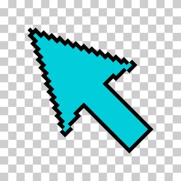Arrow pixel icon, web cursor click mouse symbol, computer pointer vector illu Stock Illustration