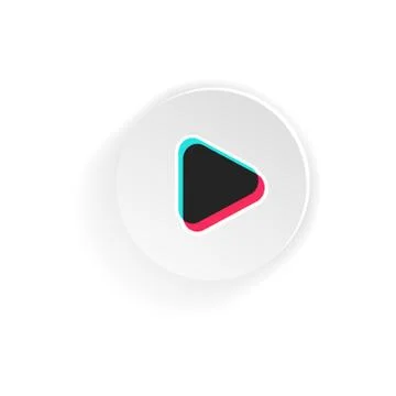 Arrow play icon button. Blogging. Social media Tik Tok concept. Vector on iso Stock Illustration