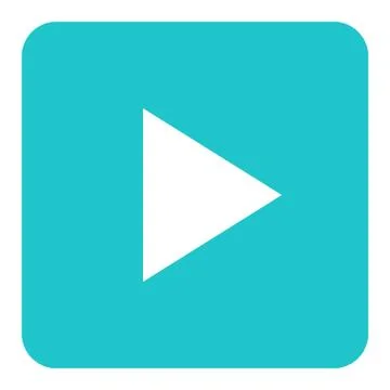 Arrow Play Sign Flat Square Icon Stockillustratie