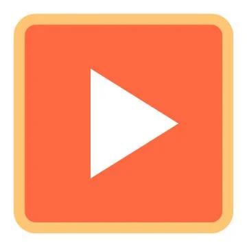 Arrow Play Sign Flat Square Icon Stockillustratie