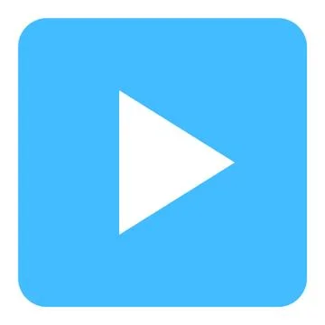 Arrow Play Sign Flat Square Icon Stock Illustration