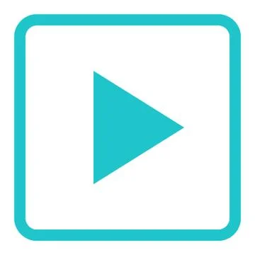 Arrow Play Sign Linear Square Icon Illustrazione stock