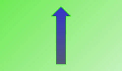 Arrow pointer on abstract gradient background, banner wit arrow 库存插图