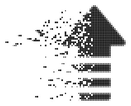 Arrow Pointer Broken Pixel Icon Stock Illustration
