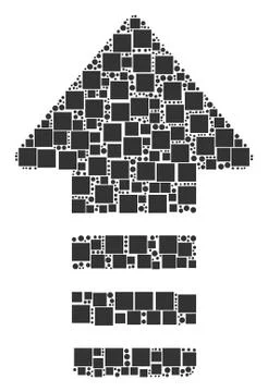 Arrow Pointer Collage of Squares and Circles 스톡 일러스트