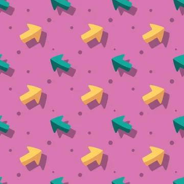Arrow Pointer Cute Symbol Seamless Pattern Stock Illustration