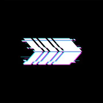 Arrow pointer with glitch effect points right way イラスト素材