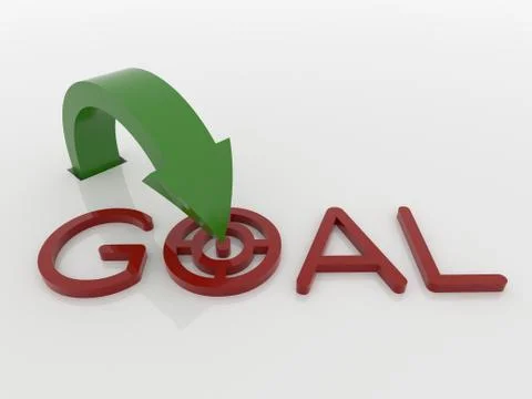 Arrow Pointer to Goal Symbol, Strategy Concept Stock Illustration