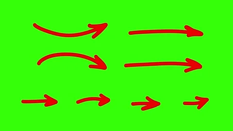 Arrow pointer hand written green Stock Footage 279925142