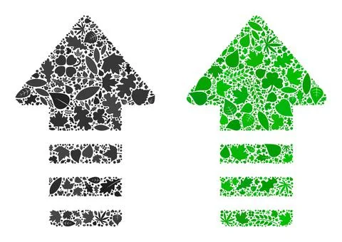 Arrow Pointer Icon Ecology Composition of Herbal Items Illustrazione stock