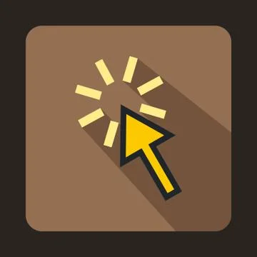 Arrow pointer icon, flat style Illustrazione stock