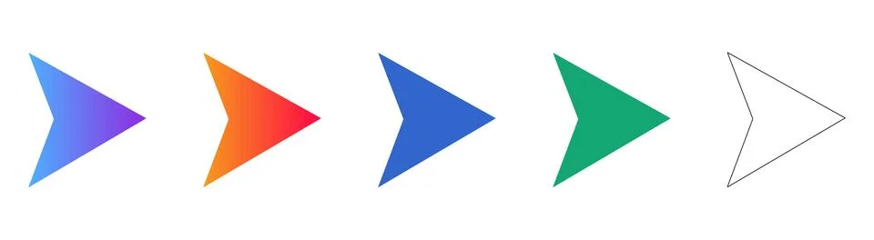 Arrow Pointer Icon Set in Gradient and Outline Styles Illustrazione stock