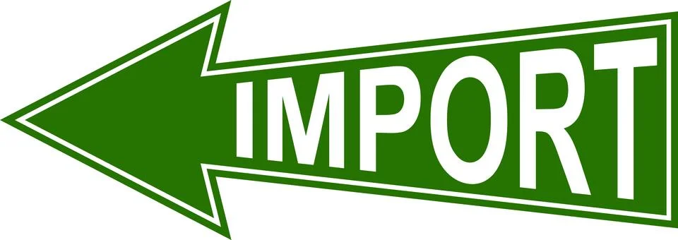 Arrow pointer import, vector pointers for import goods Stock Illustration