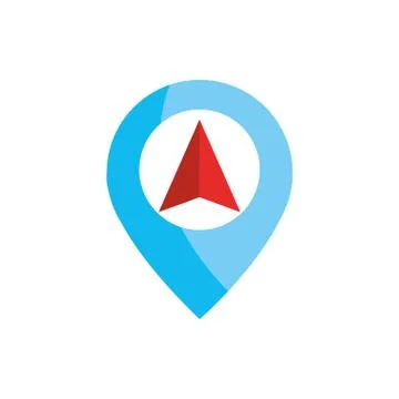 Arrow pointer location pointer gps map and navigation Stock Illustration