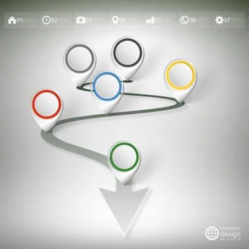 Arrow with pointer marks. Infographic for business design and website template Stock Illustration