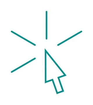 Arrow pointer mouse cursor art outline design symbol isolated vector icon Illustrazione stock