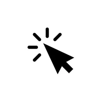 Arrow pointer or click button vector icon Illustrazione stock