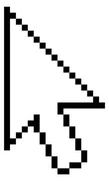 Arrow pointer in pixel art style. Retro cursor Stock Illustration