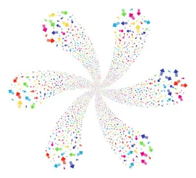 Arrow Pointer Rotation Abstract Flower イラスト素材