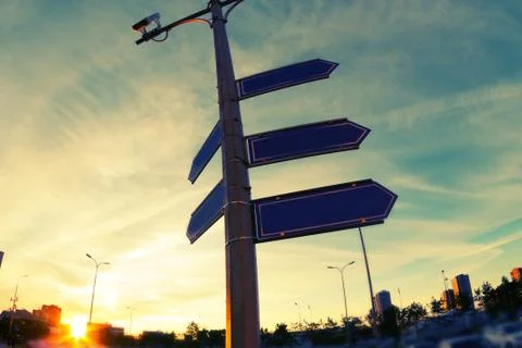 Arrow pointer on street Stock Photos