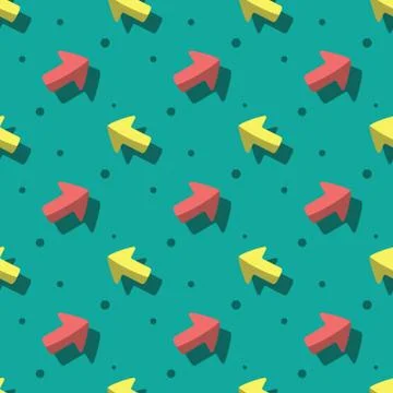 Arrow Pointer Symbol Cute Style Seamless Pattern Stock Illustration