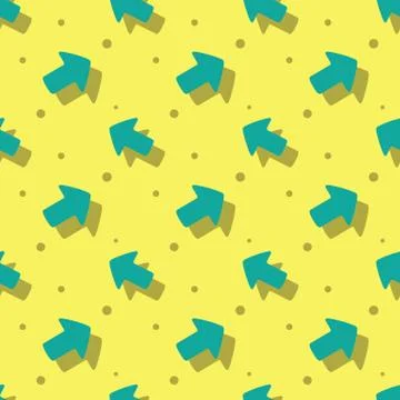 Arrow Pointer Symbol Cute Style Flat Seamless Pattern Stock Illustration