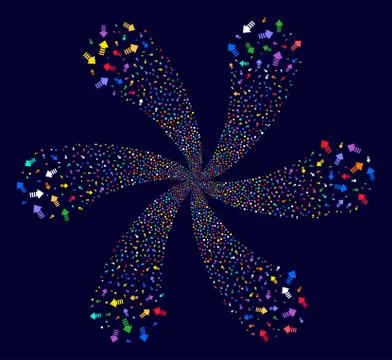 Arrow Pointer Twirl Flower Shape Stock Illustration