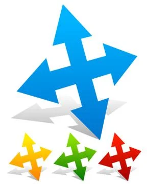 Arrow pointing to all direction Illustrazione stock