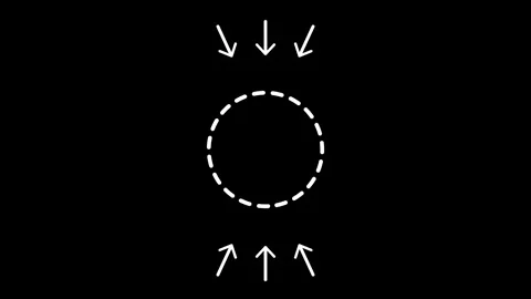 Arrow pointing at dashed circle rotating animation isolated on black background Stock Footage 343218023