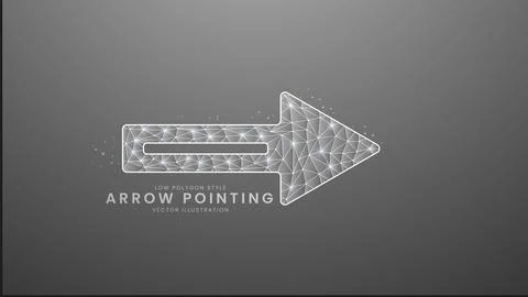 Arrow pointing for direction. Gray line arrow color, Modern digital low pol.. Stock Illustration