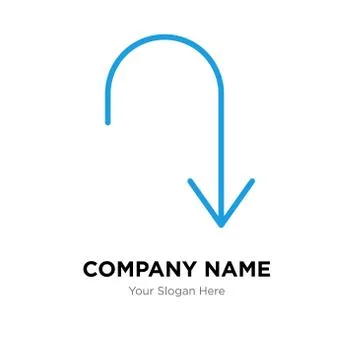 Arrow pointing to down company logo design template Stock Illustration