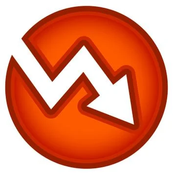 Arrow pointing down cut in circle Ilustração Stock