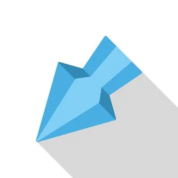 Arrow pointing down representing decrease, reduction, or fall Stock Illustration