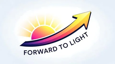 Arrow pointing forward to light Stock Illustration