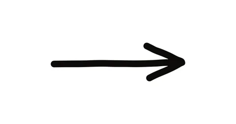 Arrow pointing graphic line hand drawn doodle animated on white background Stock Footage 294719025
