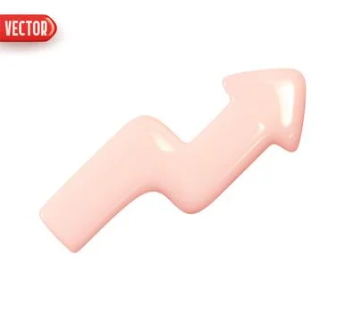 Arrow pointing growth up. Realistic 3d design In plastic cartoon style. Icon  Stock Illustration