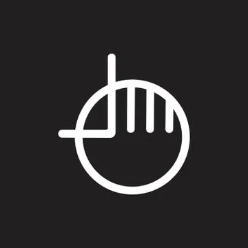 Arrow pointing up hand finger line logo vector Stock Illustration