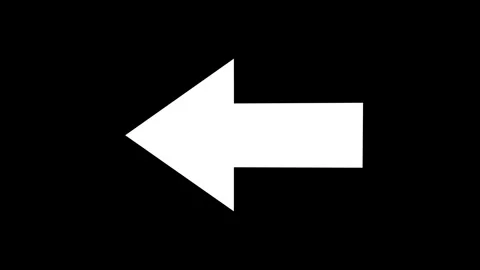 Arrow pointing left motion graphics on a black background animation. Indicating Stock Footage 342088510