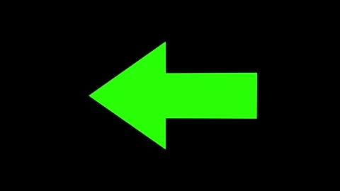 Arrow pointing left motion graphics on a black background animation. Indicating Stock Footage 342088513