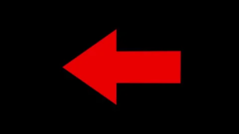 Arrow pointing left motion graphics on a black background animation. Indicating Stock Footage 342088514