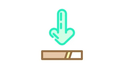 Arrow pointing loading process color icon animation Stock Footage 327266406