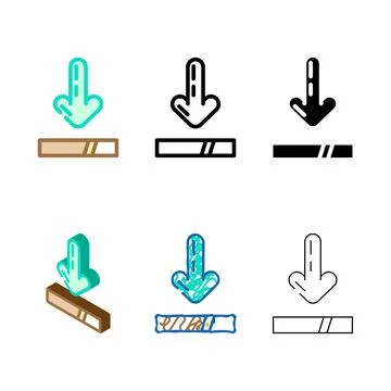 Arrow pointing loading process color icon vector range Stock Illustration