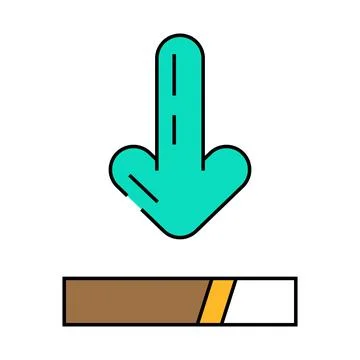 Arrow pointing loading process icon color illustration Stock Illustration