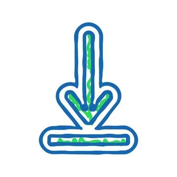 Arrow pointing loading process icon doodle illustration Stock Illustration