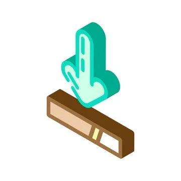 Arrow pointing loading process isometric icon vector illustration Stock Illustration