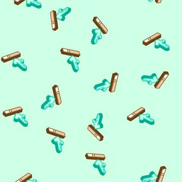 Arrow pointing loading process isometric icon seamless pattern Stock Illustration